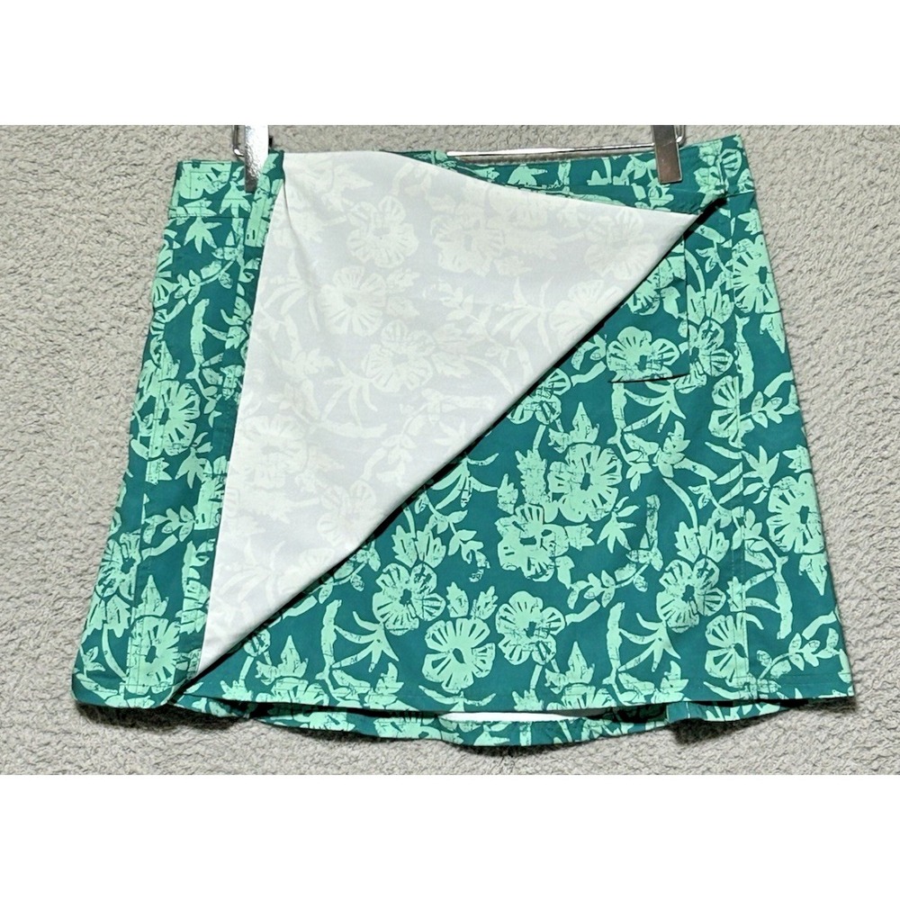 Rip Skirt Sport Skirt Womens Medium Hawaiian Bright Teal Poly Stretch Surf Beach - Picture 2 of 8